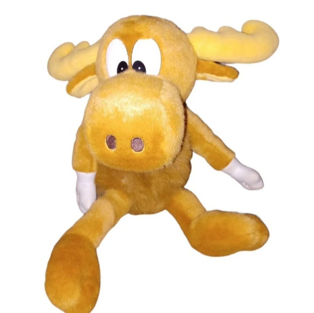 Vintage Rocky & Bullwinkle Moose Golden Bear 1991 Stuffed Animal Plush Toy 16”